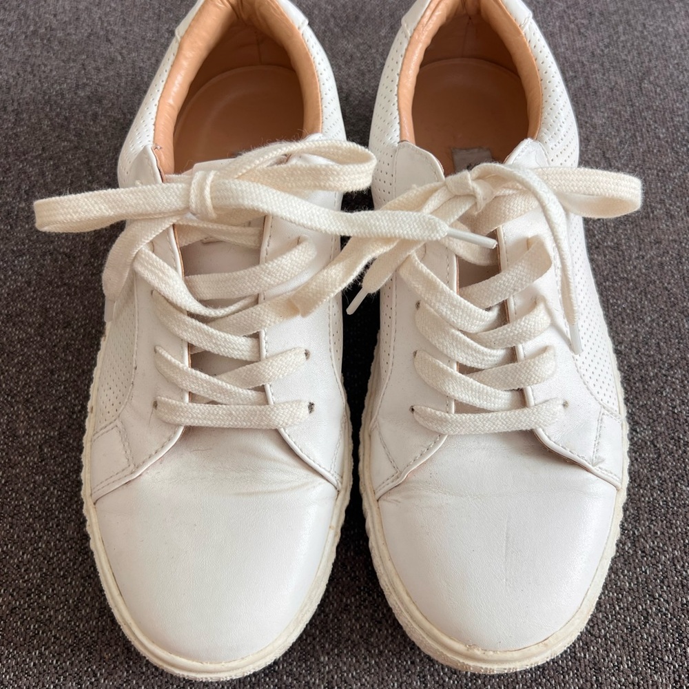 Steve Madden White Leather Sneakers